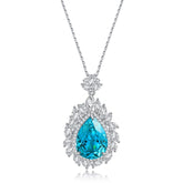 Collier Paraiba créé par Etoilelier Lab, pendentif taille poire en argent sterling 925